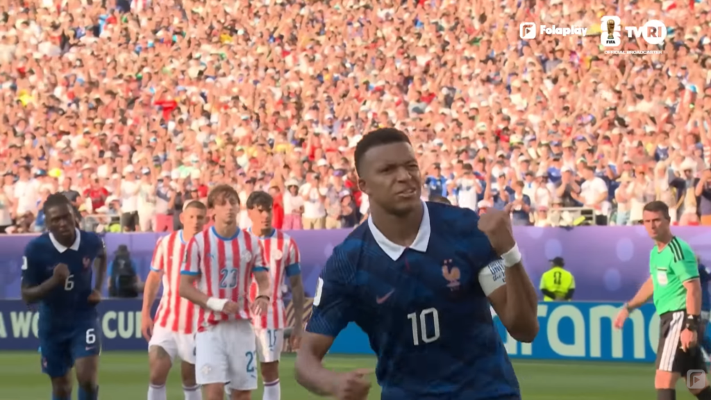 Kylian Mbappe selebrasi gol Prancis vs Paraguay Piala Dunia 2026